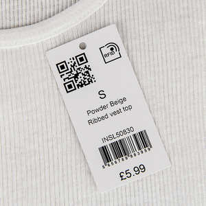 RFID paper tag with barcode inkjet print