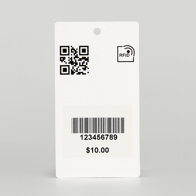 RFID Hangtag with barcode sticker